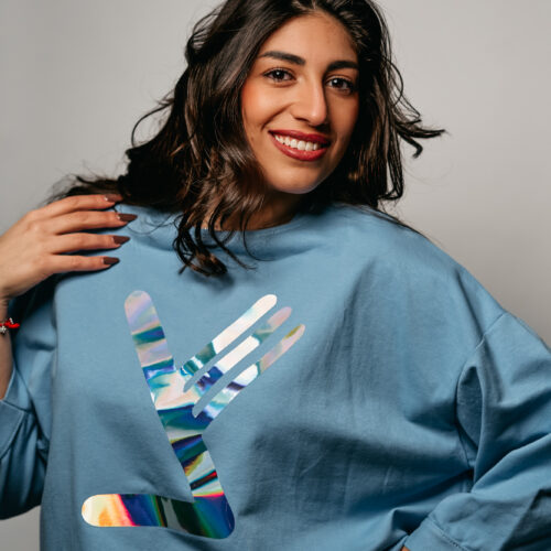 Tunique Tsniout Bleue clair "Tsadé" Argent