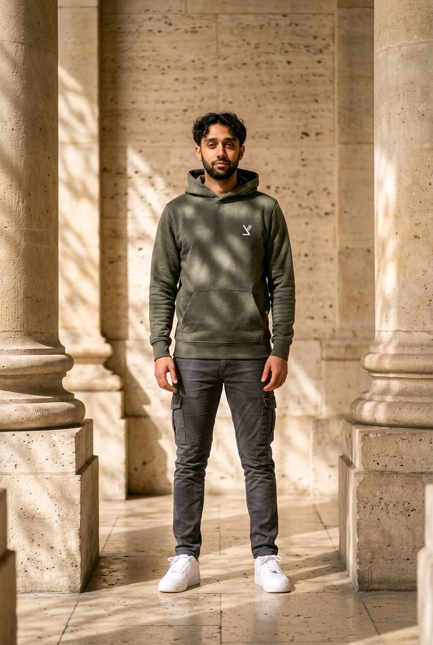 Sweat-shirt Kaki Rav Ovadia Yossef Imprimé Blanc – Image 3