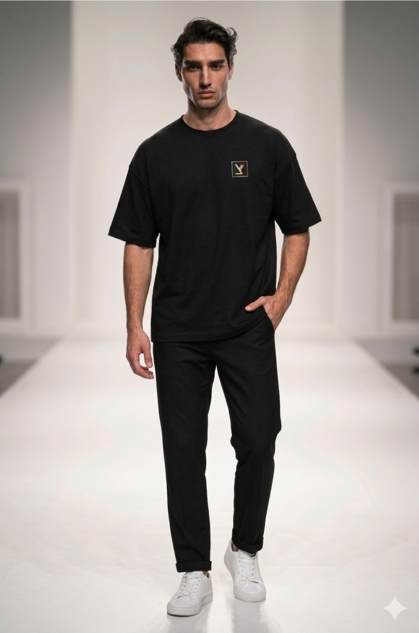 T-shirt oversize Streetwear Premium imprimé Tsadé Arc en ciel – Image 3