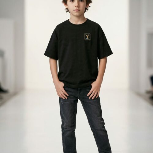 T-shirt Noir Garçon imprimé Tsadé